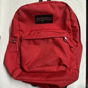 JanSport T501 Superbreak Backpack - Cherry Bomb Red With Laptop Sleeve